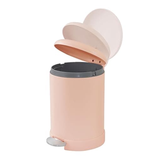 Glad Small Trash Can, 1.2 Gallon | Round Stainless Steel Garbage Bin with Soft Close Lid & Step Foot Pedal | Metal Waste Basket with Removable Inner Bucket, Rust thumbnail 5