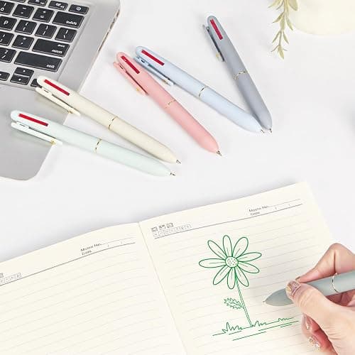 Ddaowanx Multicolor Pens, 4-in-1 Colored Ballpoint Pen 0.5mm Fine Point Smooth Writing,Nurse Accessories for Work,Gifts for Teen Girls,6-Count thumbnail 2