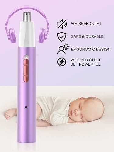 Ginity LED Display Ear and Nose Hair Trimmer Clipper for Men Women,Upgrade Rechargeable 2 in 1 Professional Painless Eyebrow & Facial Hair Trimmer with Powerful Motor and Dual-Edge Blades thumbnail 6