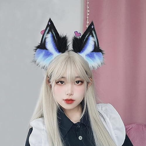 Faux Wolf Ears Headwear Faux Fur Headbands Headdress Halloween Animal Cosplay Costume Accessories for Women thumbnail 4
