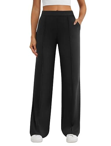 DLOODA Womens Dress Work Pants Business Casual Slacks Stretchy Wide Leg Trousers with Pockets High Waist Pull On - Image 1
