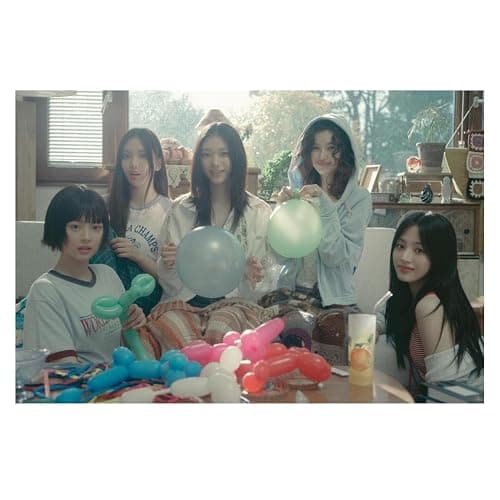 Stay Out Your Lane NewJeans Bubble Gum Group Photo K-pop Wall Art 12x16 Poster - Image 1