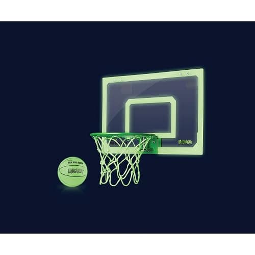 SKLZ Pro Mini Indoor Basketball Hoop with Ball, Over the Door, Shatter-Proof Backboard, Spring-Action Break-Away Steel Rim, Great for Home, Dorm Room, and Office thumbnail 2