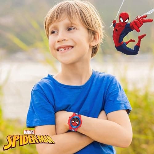 Marvel Spider-Man Kids Watches – Digital Display, Interactive Features, Adjustable Strap, Vibrant Spider-Man Graphics, Durable for Active Kids thumbnail 4
