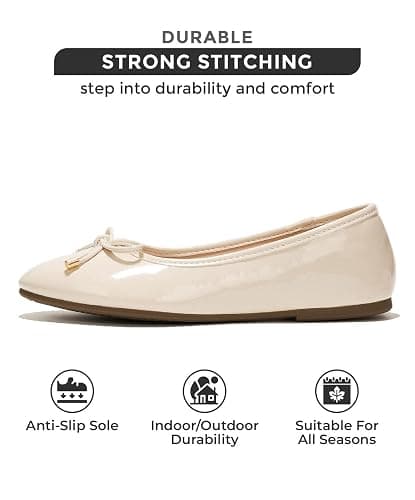 Project Cloud Memory Foam Ballet Flats Shoes for Women Footwear and Lightweight Casual Flats for Women - Non Slip Comfortable Ballet Shoes (Ellison) thumbnail 4