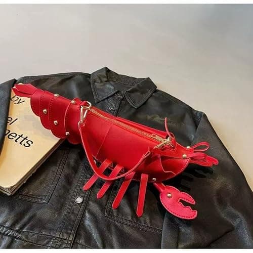 Cute 3D Lobster Shoulder Bag Crossbody Bag, Novelty Purse, Unique Animals Shaped Handbag for Women (Red 02) thumbnail 4