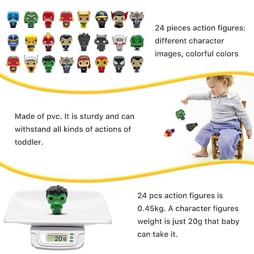 Joyday Action Figures, 24 PCS Mini Figures Toy Set, 1.38 Inch PVC Cake Topper Figures Decorations, Gift for Kids in Birthday Party, Christmas Day, Easter Day thumbnail 3