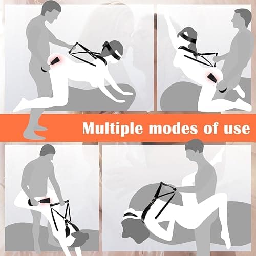 Sex Bondage BDSM Kit Couples Sex Toys, TAJIAWEY Adjustable Lover's Doggy Style Strap Sex Harness Restraint Device, BDSM Restraints Set for SM Game Play Sex Things for Couples Kinky thumbnail 3