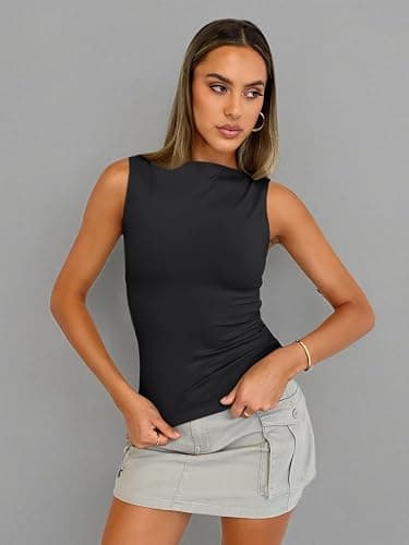 Trendy Queen Women Going Out Summer Tank Tops Spring Casual Basic Cute 2026 Sleeveless Shirt Vacation Fashion Outfit Clothes thumbnail 6