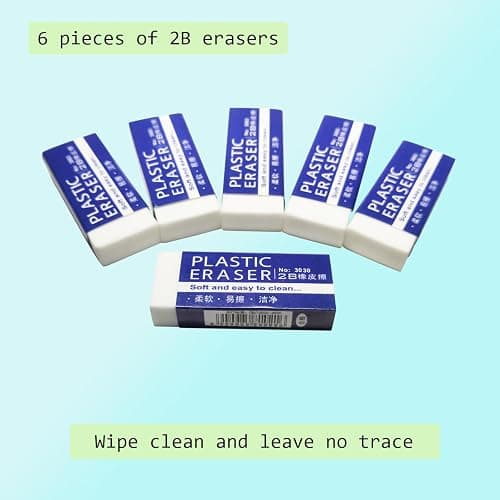 White Erasers, 12 Pack Pencil Erasers Bulk for Supplies Office Prize Gifts (White 12 Pcs) thumbnail 8