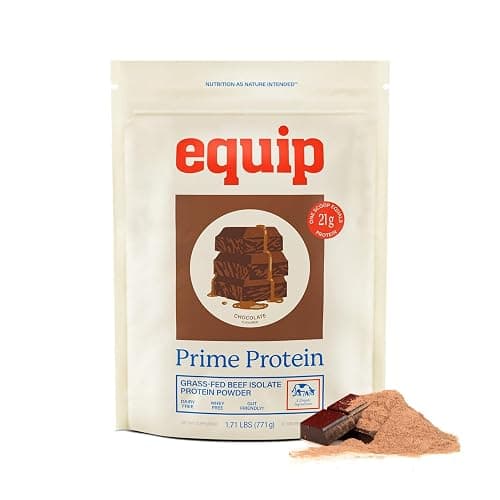 Equip Foods Prime Protein Powder | Clean, Grass Fed Beef Protein Powder | Carnivore Protein Isolate | Paleo, Keto Friendly | Gluten & Dairy Free | Helps Build & Repair Tissue | 30 Servings, Chocolate - Image 1