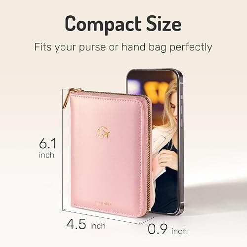 Forvencer Safe Zipper Passport Holder Cover, Passport Wallet for Travel | Cute RFID Blocking Passport Book, Waterproof Travel Accessories for Women, Light Blue thumbnail 5