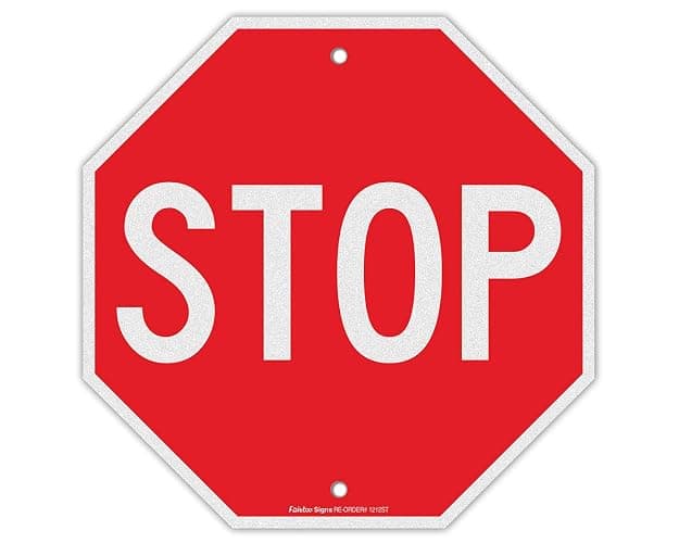 Stop Sign, Street Slow Warning Reflective Signs, 12 x 12 Inches Octagon, .040 Rust Free Aluminum, UV Protected and Waterproof, Weather Resistant, Durable Ink, Easy to Mount - Image 1