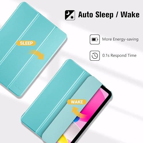 ProCase for iPad (A16) 11th/10th Generation Case 11/10.9 Inch, Aqua | 11 Inch 2025/10.9 Inch 2022, iPad 11/10 Gen Case, Slim Smart Cover With Translucent Hard Shell Back, Supports Auto Wake/Sleep thumbnail 5