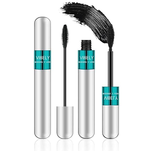 2 in 1 Mascara 5x Longer Waterproof Lash Cosmetics Natural Lengthening and Thickening Effect No Clumping Superstrong Magic 4d Silk Fiber for Vibely Mascara Makeup - Image 1
