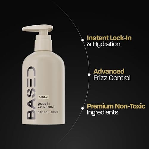 BASED Leave-In Conditioner, Instant Frizz Control, Hydrates & Nourishes Hair, Premium Leave-In Conditioner for Men, Healthy Frizz-Free Hair in Minutes (6.8 Fl Oz Pack of 1) thumbnail 3