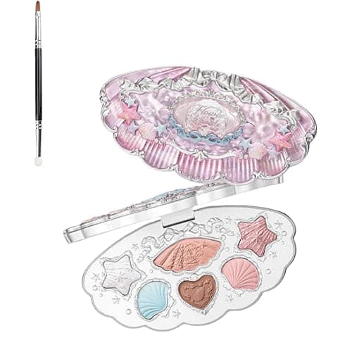Flower Know Muschel- und Perlen Design 6-farbige Make-up-Palette, Lidschatten, Rouge, Hervorhebung und Kontur,Flower Know Make-up-Palette (B) - Image 1