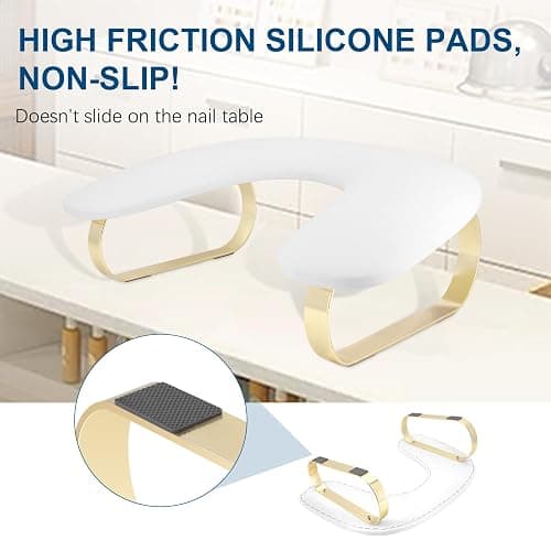Arm Rest for Nails Tech, U-Shaped Manicure Nail Arm Rest Stand, Nail Armrest for Nail Tech Hand Rests with Stainless Steels Holder thumbnail 4