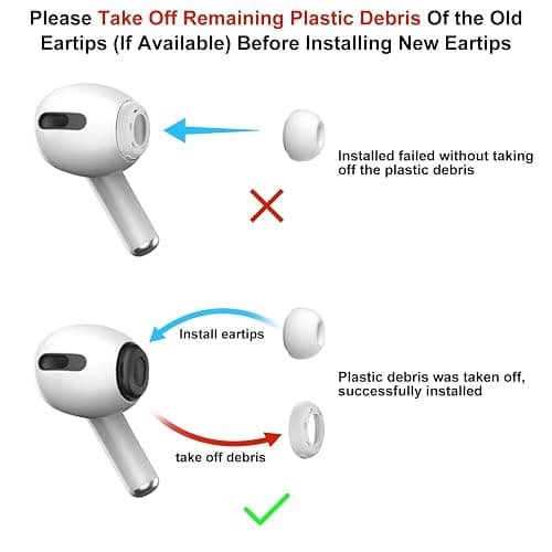 [3 Pairs] Replacement Ear Tips for AirPods Pro and AirPods Pro 2nd Generation with Noise Reduction Hole, 3 in 1 Cleaner Kit for AirPods 1 2 3 Pro/Pro 2, Silicone Ear Tips for AirPods Pro (S/M/L) thumbnail 2