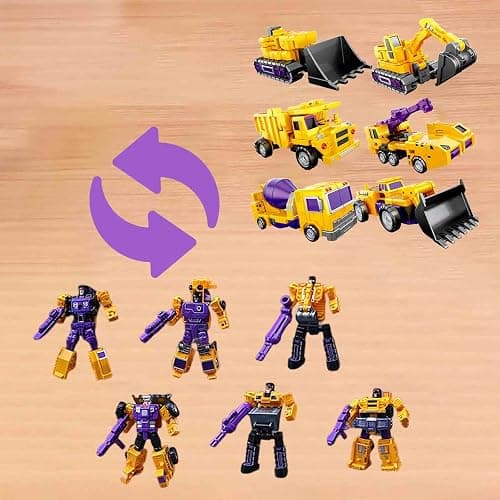 WILD HUNTER 6 in 1 Gravity Builder Constructor Engineering Truck Robot Combiner 11" Robot Transformations Construction Vehicles Figure Toys Model Gift thumbnail 6