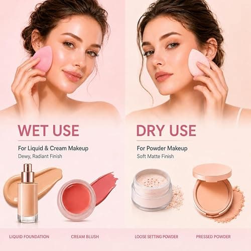 Foonbe Makeup Sponge Set, 7 Pcs Multi Colored Blender Sponges | Liquid Cream Powder Use, Latex Free Vegan & Cruelty-Free, with 1 Mini Sponge, Assorted Beauty Sponge Shapes, Travel Case thumbnail 5