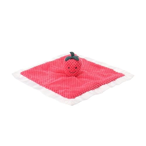 Apricot Lamb Stuffed Fruit Strawberry Security Blanket Infant Nursery Character Blanket Luxury Snuggler Plush Baby Lovey(Strawberry) thumbnail 7