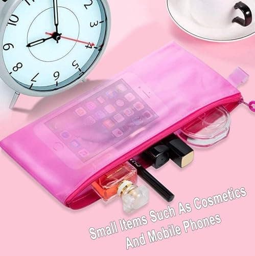 JM-capricorns 36pcs 9 x 4-1/2 inches Waterproof Plastic Double Layer Zipper File Bags Invoice pouches Bill Bag Pencil Pouch Pen Bag (8 Color) - 36pcs Zipper File Bags thumbnail 7