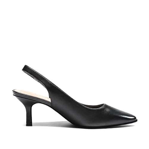 DREAM PAIRS Women's Kitten Heel Slingback Pointed Closed Toe Low Stiletto Heels Dress Bridal Elegant Wedding Pumps Shoes thumbnail 5