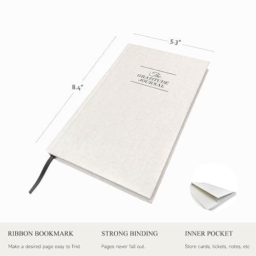 The Gratitude Journal for More Happiness, Optimism, Affirmation & Reflection - An Effective Manifestation Guide Journal, Undated Daily Journals for Women & Men (Beige) thumbnail 2