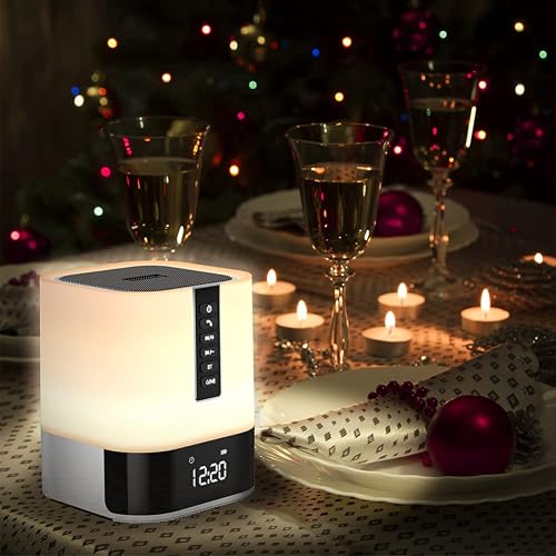 Hetyre Night Light Bluetooth Speaker, 5 in 1 Touch Control Bedside Lamp Dimmable Multi-Color Changing, Bedroom Alarm Clock, Best Birthday Gift Ideas for 10 11 12 13 14 Year Old Teenage Girls/Boys thumbnail 9