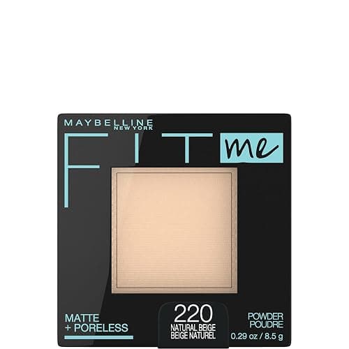 Maybelline New York Matte + Poreless Pressed Face Powder Makeup, Natural Beige, 8.5 Grams - Image 1