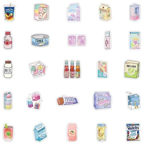 100pcs Cute Snack, Food, and Drink Stickers Set - Kawaii Small Stickers for Teens, Boys, Girls, and Adults thumbnail 4