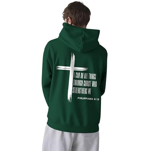KEEVICI Christian Graphic Hoodies For Teen Boys Jesus Hoodie Faith God Sweatshirt Bible Verse Pullover Religious Tops thumbnail 4