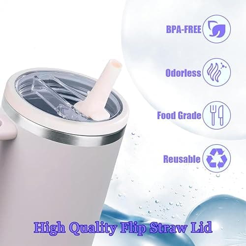 Aooiiysd 2 Pack Stanley Lid Replacement 40 oz, for Stanley Quencher H2.0 Cup Accessories, Spill-Proof Design, High-End Heat-Resistant Material (Milk White) thumbnail 6