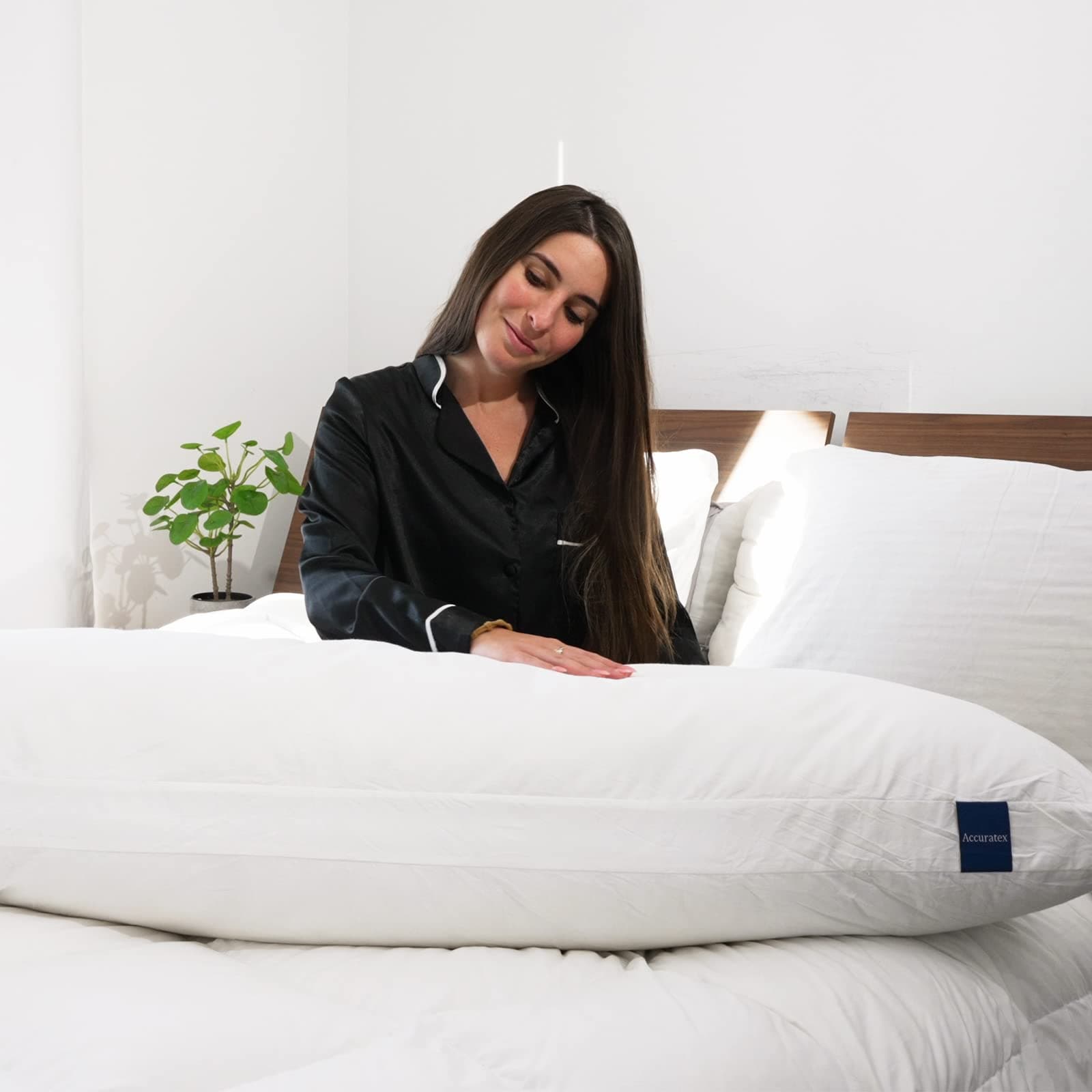 ACCURATEX Full Body Pillow for Adults - Shredded Memory Foam Firm Body Pillow with Soft Fluffy Down Alternative Cotton Cover - Adjustable Loft Long Pillows for Sleeping thumbnail 3