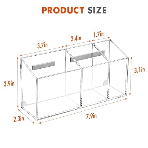 Banafich Magnetic Dry Erase Marker Holder, Acrylic Magnet Pen Holder for Whiteboard, Refrigerator, Magnetic Fridge Organizer for Office, Classroom, Whiteboard Maker Holder, Locker Organizer thumbnail 2