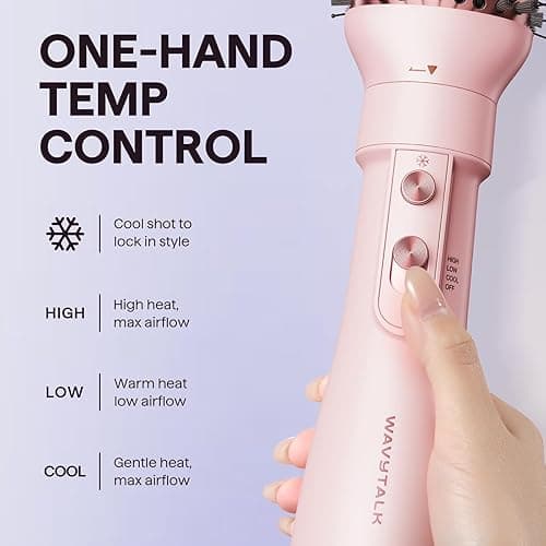 Blow Dryer Brush Set, Wavytalk Air Sculpt 5-in-1 Hot Air Brush Set, Multi Hair Styler for Salon Blowouts, Smooth Curls, Volumizing and Straightening, Sleek and Less Frizz, Pink thumbnail 5