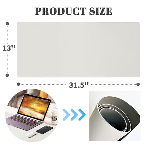 Sous-main de bureau imperméable et effaçable à sec, tableau blanc effaçable pour faire des plans, grand sous-main antidérapant pour bureau, maison, école (gris) - gris thumbnail 3