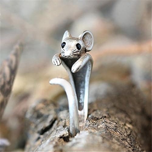 Fancy Animal Opening Ring for Women Chic Mouse Shaped Jewelry for Daily Life thumbnail 4