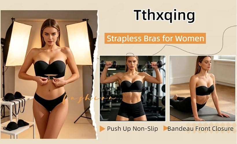 Posture Bras for Women,Front Closure Seamless Wireless Back Posture Support Push up No Underwire Bralettes thumbnail 4