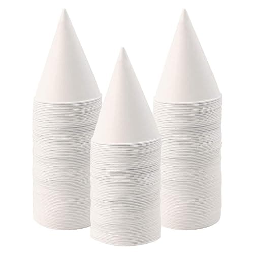 MR.FOAM 6 oz Snow Cone Cups, 100pc White Paper Cone Cups Wax Coated Leakproof Cone Paper Cups For Water Ice Cream and Shaved Ice - Image 1