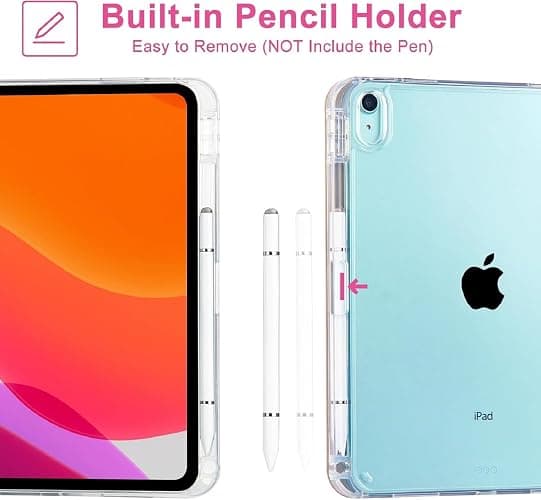 RONWTIMES Slim Case for iPad (A16) 11th Generation 11 Inch (2025), iPad 10th Generation 10.9 Inch (2022) with Pencil Holder, Shockproof Clear Hard Back Cover for Women Girls, Black Checkered thumbnail 5