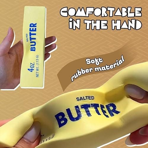 Slow Rebound Cute Butter Squeeze Stress Balls, 2026 New Squeeze Ball Realistic Butter Stick Soft Squeeze Toys, Upgrade Stress Relief Fidget Wet Slow Rebound Stress Relief (1) thumbnail 3
