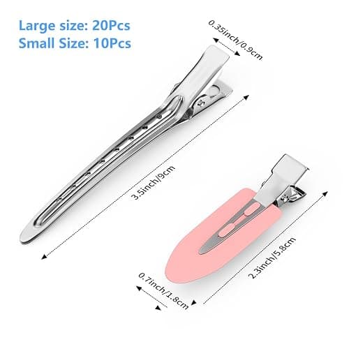 30PCS Metal Alligator Hair Clips, Duck Billed Salon Styling Clips with Holes, Heavy Duty Silver Hair Pins for Women, DIY Bows & Home Use (30 Mixed Sizes) thumbnail 7