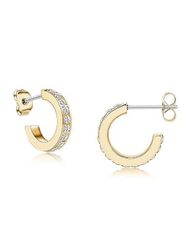 Limerencia Hypoallergenic G23 Pure Titanium Small Open C Hoop Earrings, Lightweight Cubic Zirconia/Opal Cuff Huggie Earrings for Women Sensitive Ears - Image 1