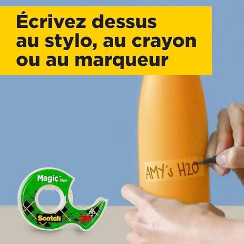 Scotch Magic Tape, Rouleaux de Ruban Adhésif Transparent avec Dévidoir, Lot de 3, Ruban de 19mm x 7.5m - Idéal pour le Bureau et l'École thumbnail 8