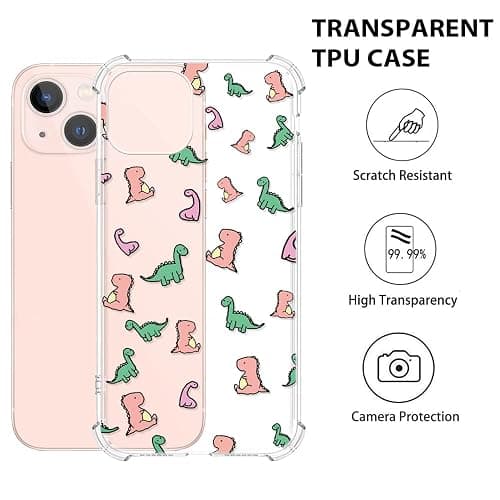 YESPURE Case for iPhone 13,Fashion Phone Cases with Soft TPU Anti-Fall Shock Absorbing Shockproof Protective Cover for iPhone 13 (Colored Dinosaurs) thumbnail 3
