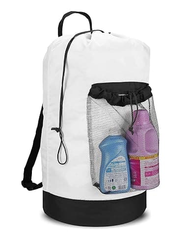 Dalykate Backpack Laundry Bag, Laundry Backpack with Shoulder Straps and Mesh Pocket Durable Nylon Clothes Hamper Bag with Drawstring Closure for College, Travel, Laundromat, Apartment - Image 1