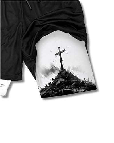 SAVD Christian Performance Shorts - Youth/Kids Gym & Sport Shorts with Pockets & Compression Liner, Bible Verse Activewear thumbnail 4