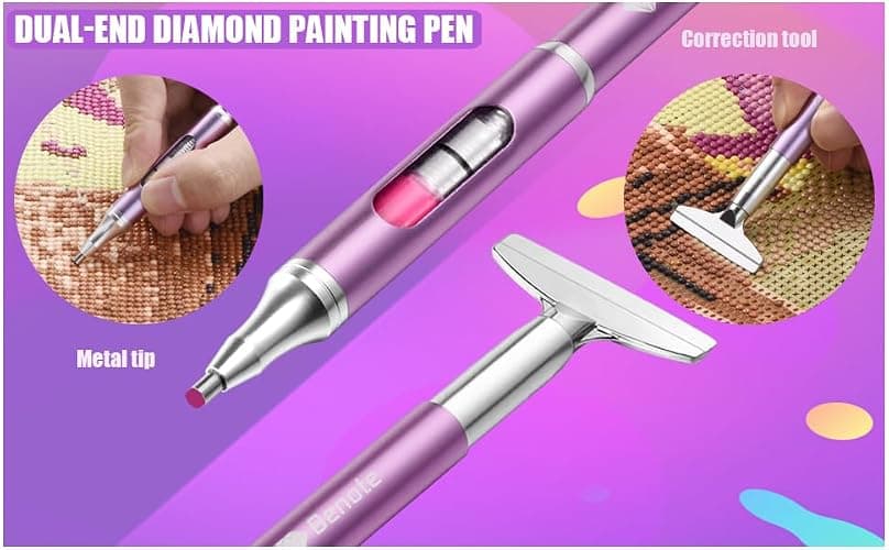 benote Diamond Art Painting Pen Refillable Wax Pen for Diamond Art Kit Accessories Self-Stick Drill Pens with Metal Correction Plate for 5D Craft DIY Nail - B18 thumbnail 4